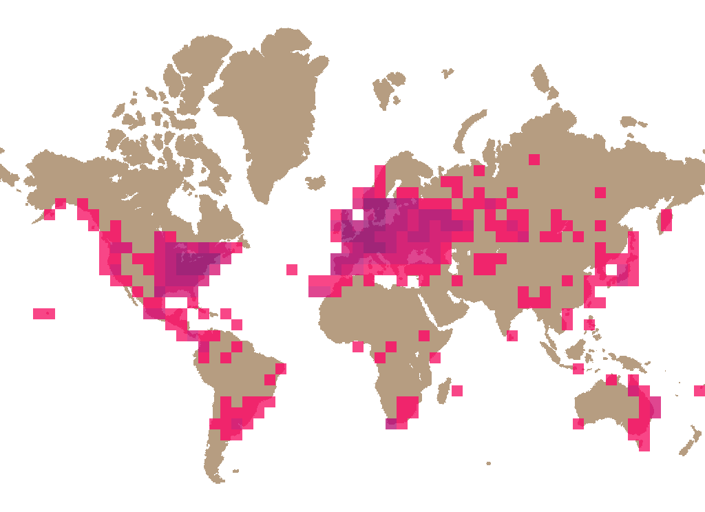 Sulphur shelf (Laetiporus sulphureus) distribution info