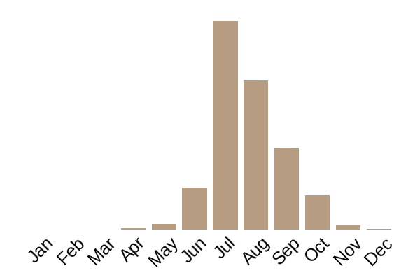 Jackson's amanita (Amanita jacksonii) seasonality info