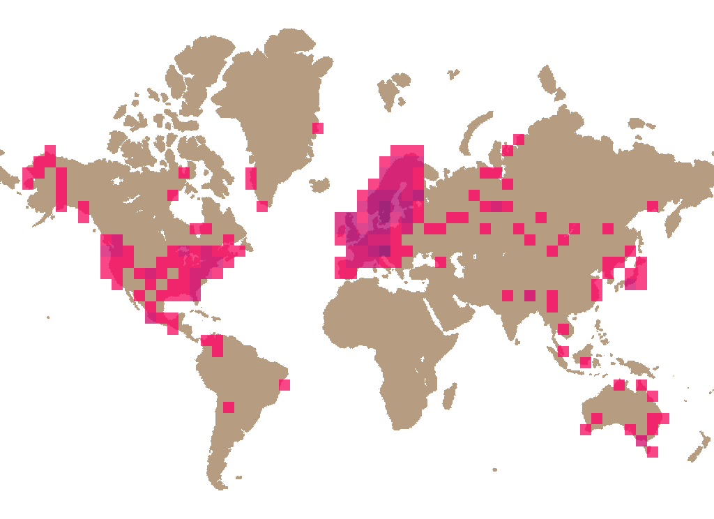 The sickener (Russula emetica) distribution info