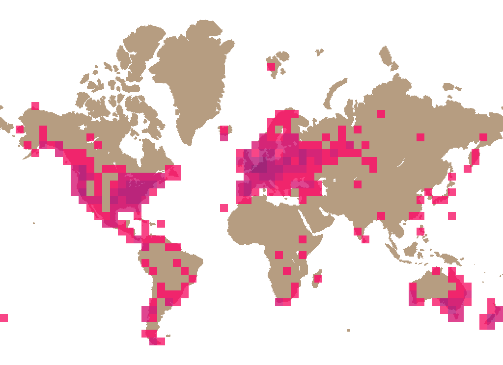 Yellow brain fungus (Tremella mesenterica) distribution info