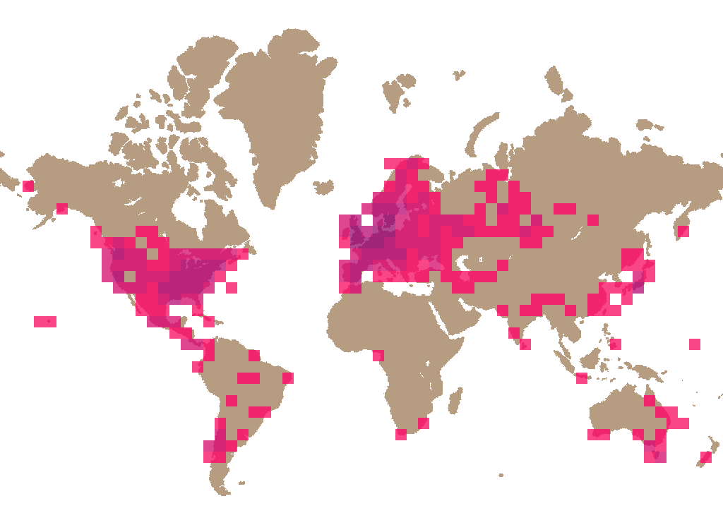 Oyster mushroom (Pleurotus ostreatus) distribution info