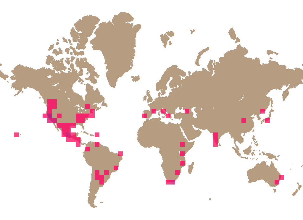 Violet crust (Punctularia atropurpurascens) distribution info