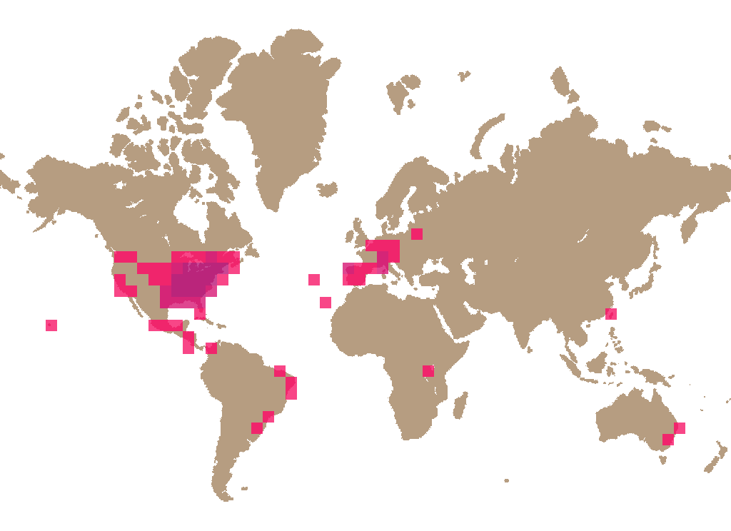 Elegant stinkhorn (Mutinus elegans) distribution info